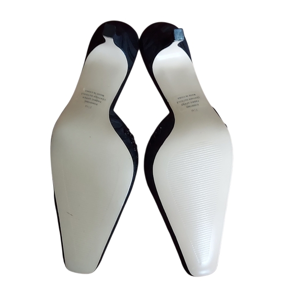 Coldwater Creek Womens Black Textured Fabric Sequin Kitten Heel Mules Holidays - Picture 12 of 15